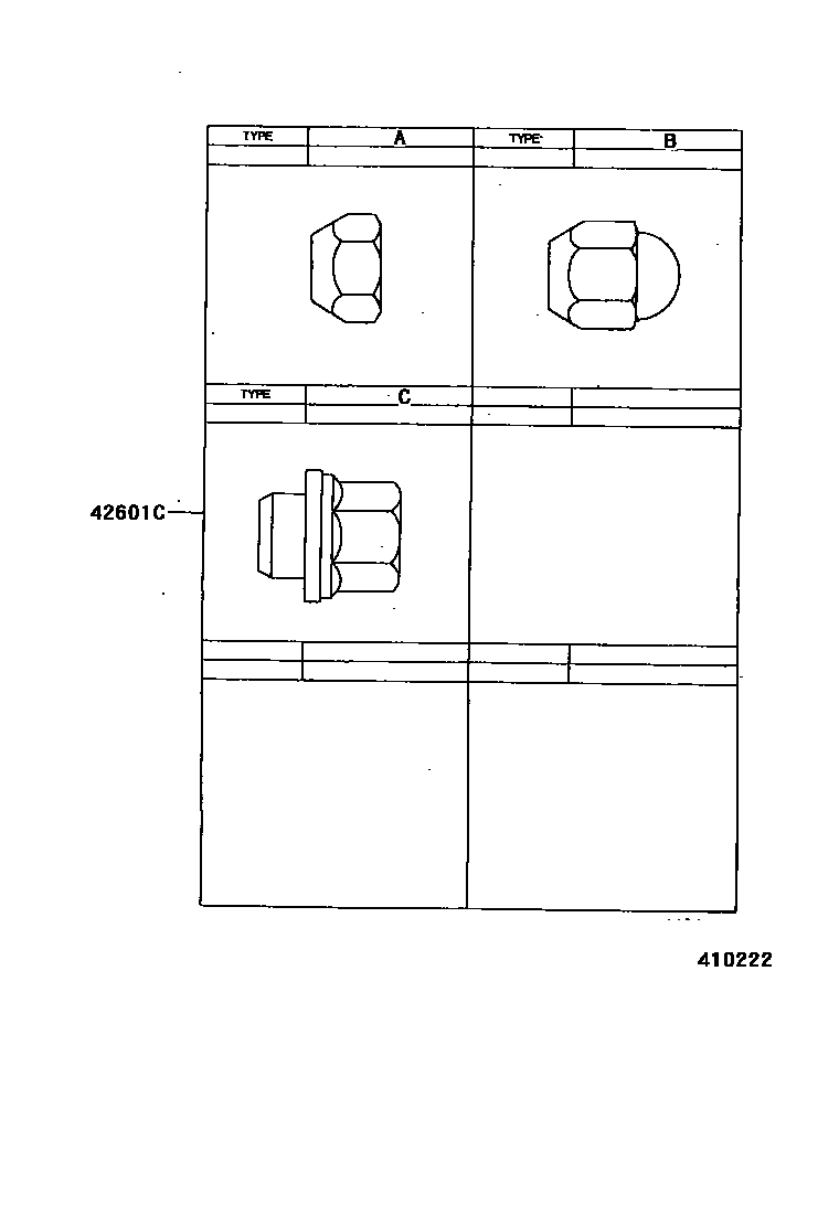 Toyota COROLLA 车轮和车轮盖 EPC diagram — 410222
