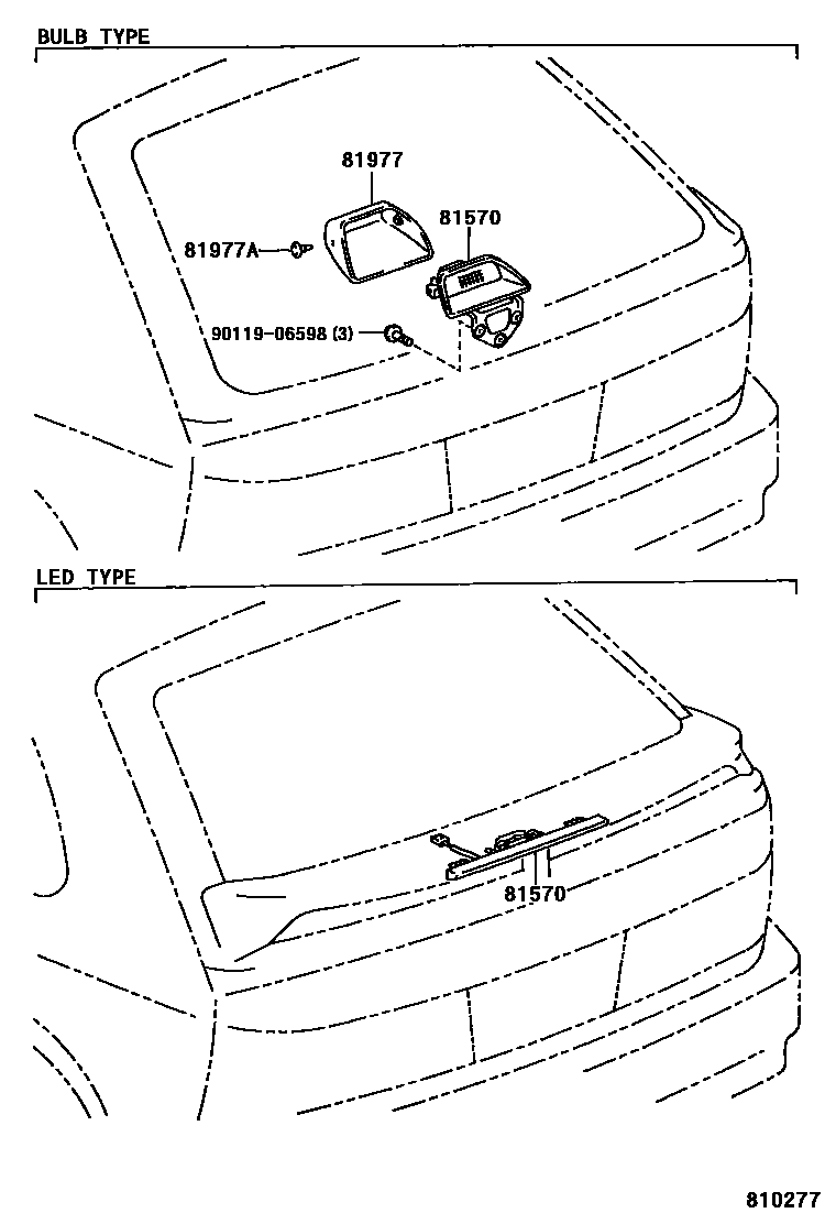 Toyota COROLLA 高位刹车灯 EPC diagram — 810277