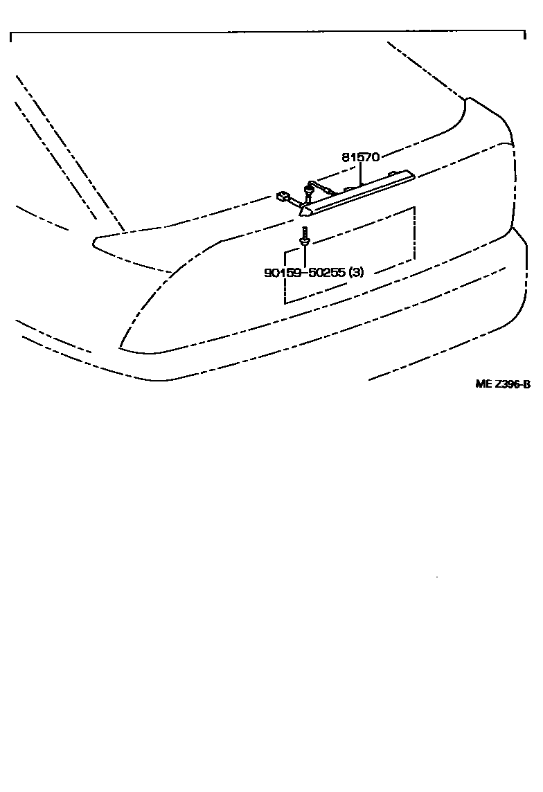 Toyota COROLLA 高位刹车灯 EPC diagram — MEZ396B