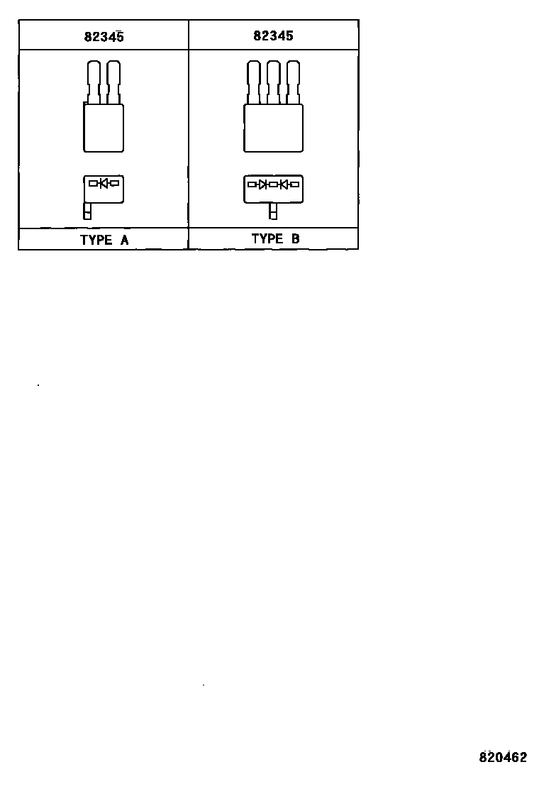 Toyota COROLLA 线束和卡夹 EPC diagram — 820462