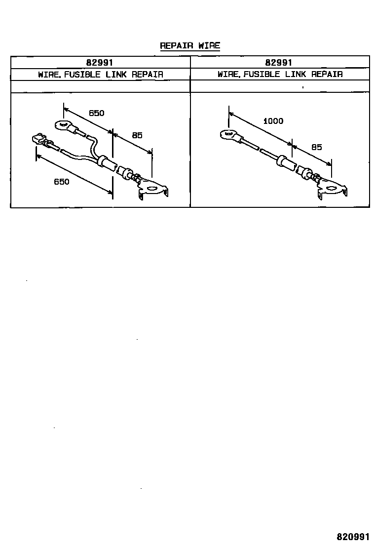 Toyota COROLLA 线束和卡夹 EPC diagram — 820491