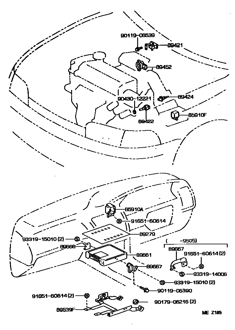 Toyota COROLLA 电子燃油喷射系统 EPC diagram — MEZ185