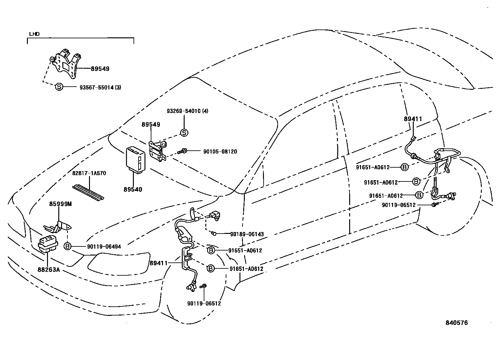 Toyota COROLLA ABS 和 VSC EPC diagram — 840576