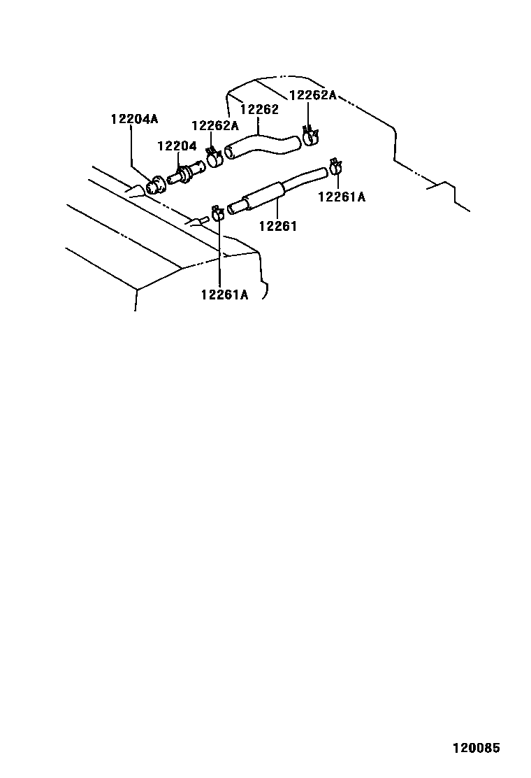 Toyota COROLLA Ventilation Hose EPC diagram — 120085