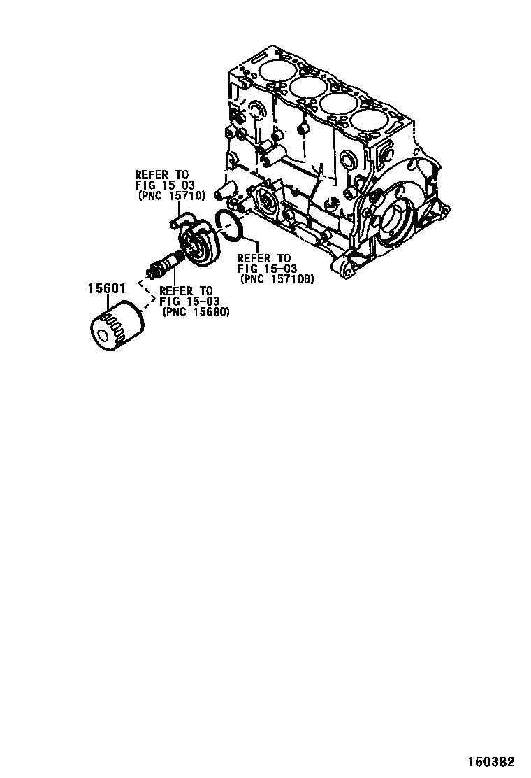 Toyota COROLLA Oil Filter EPC diagram — 150382