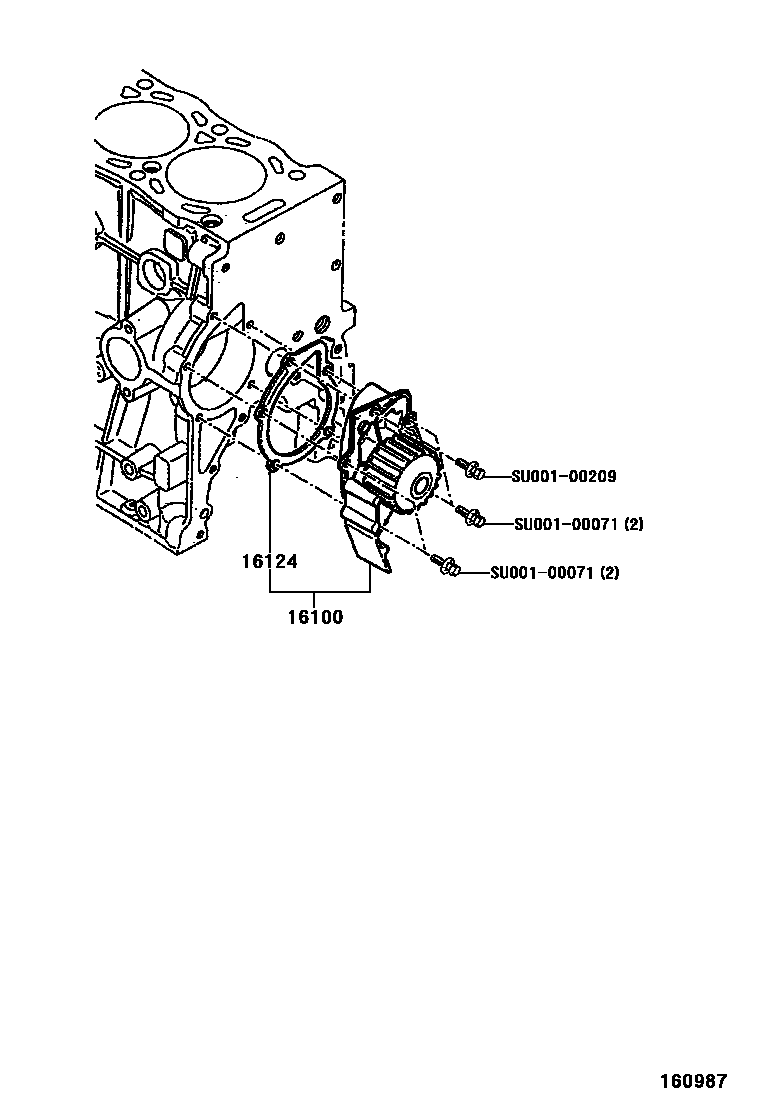 Toyota COROLLA Water Pump EPC diagram — 160987