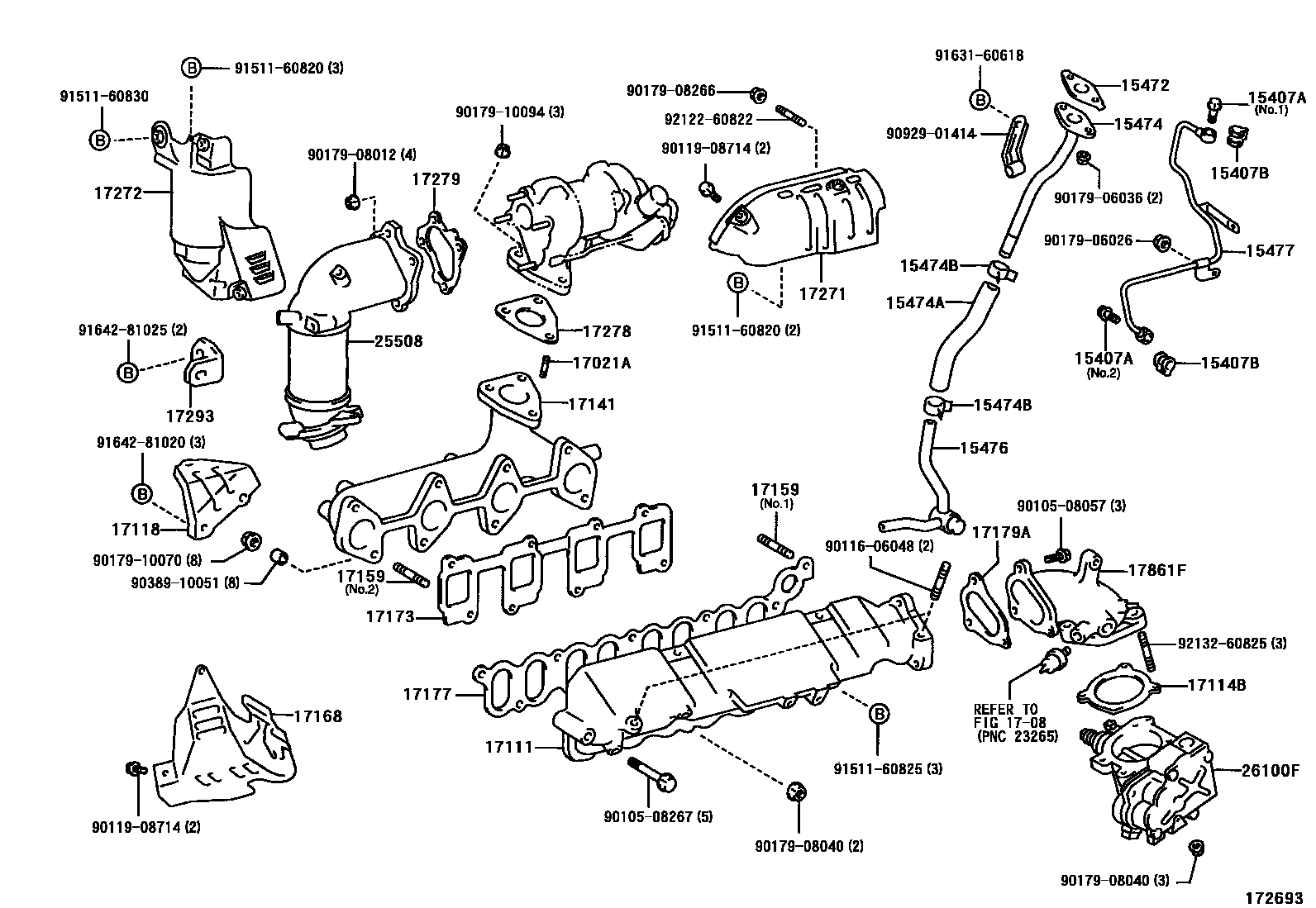 Toyota COROLLA Manifold EPC diagram — 172693