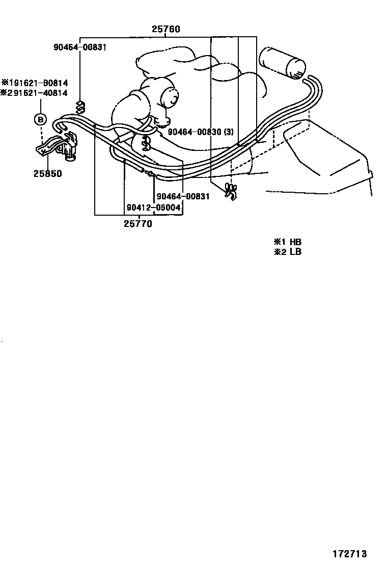 Toyota COROLLA vacuum tube EPC diagram — 172713