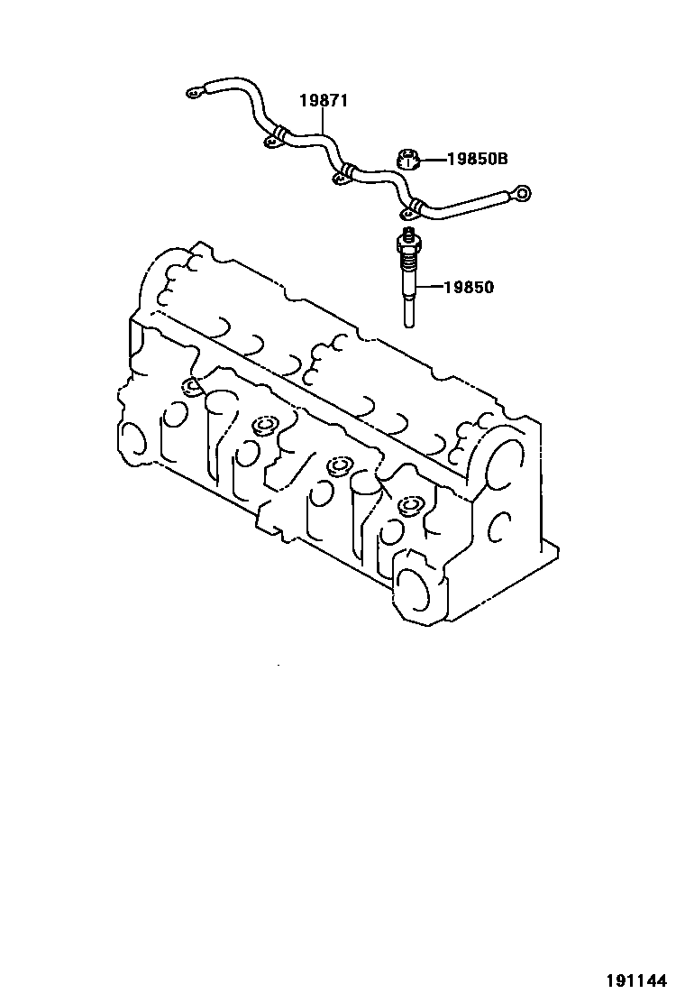 Toyota COROLLA 点火线圈和火花塞 EPC diagram — 191144