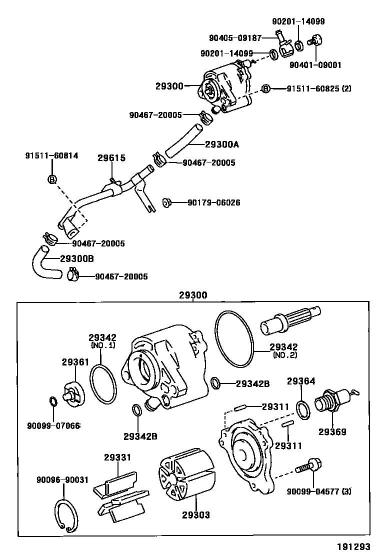 Toyota COROLLA 真空泵 EPC diagram — 191293