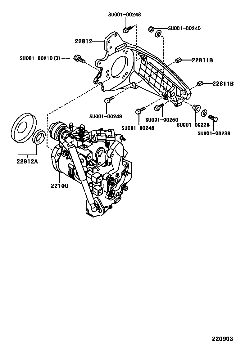 Toyota COROLLA 喷油泵总成 EPC diagram — 220903
