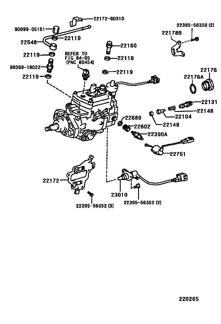 Toyota COROLLA 喷油泵体 EPC diagram — 220265