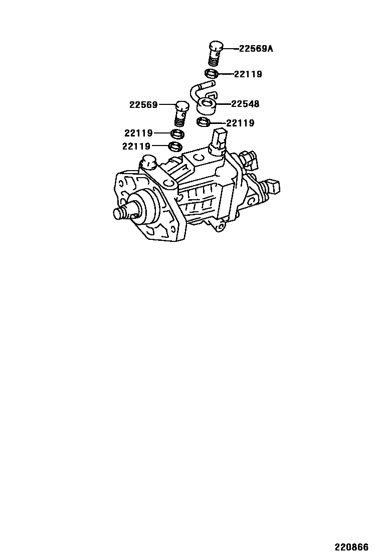 Toyota COROLLA 喷油泵体 EPC diagram — 220866