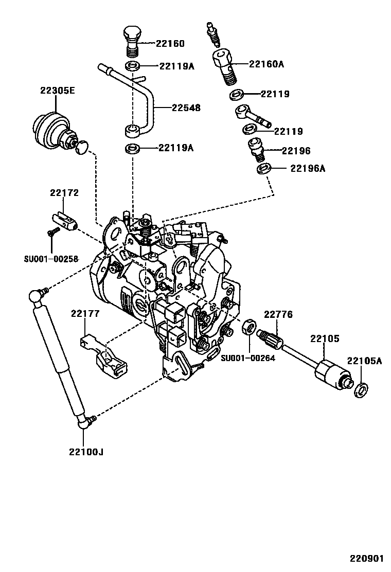 Toyota COROLLA 喷油泵体 EPC diagram — 220901
