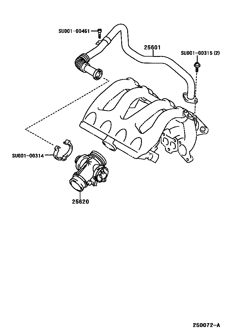 Toyota COROLLA 废气再循环系统 EPC diagram — 250072A