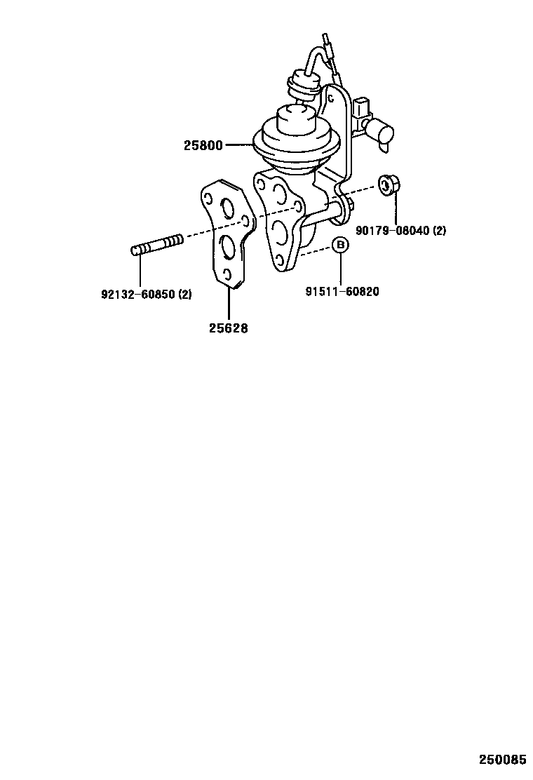 Toyota COROLLA 废气再循环系统 EPC diagram — 250085