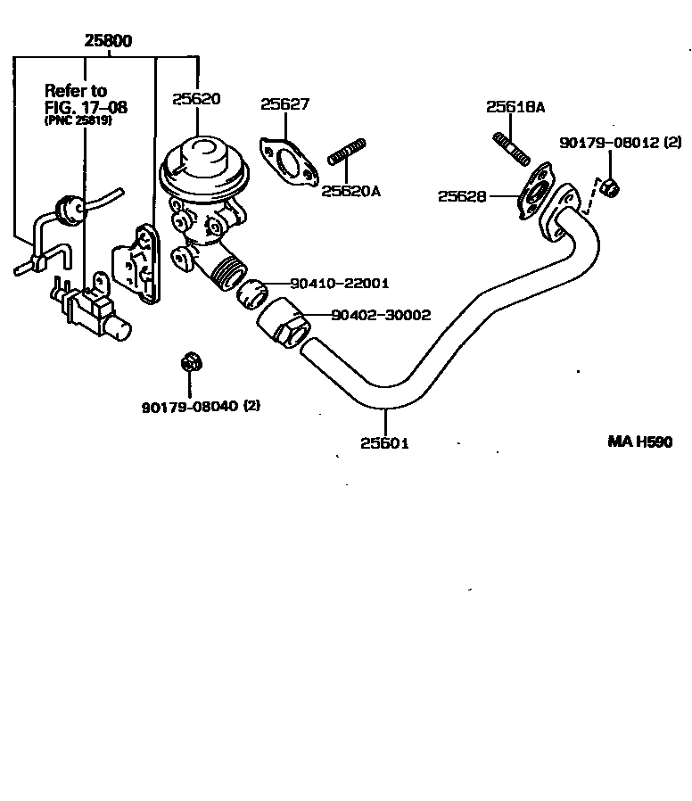 Toyota COROLLA 废气再循环系统 EPC diagram — MAH590