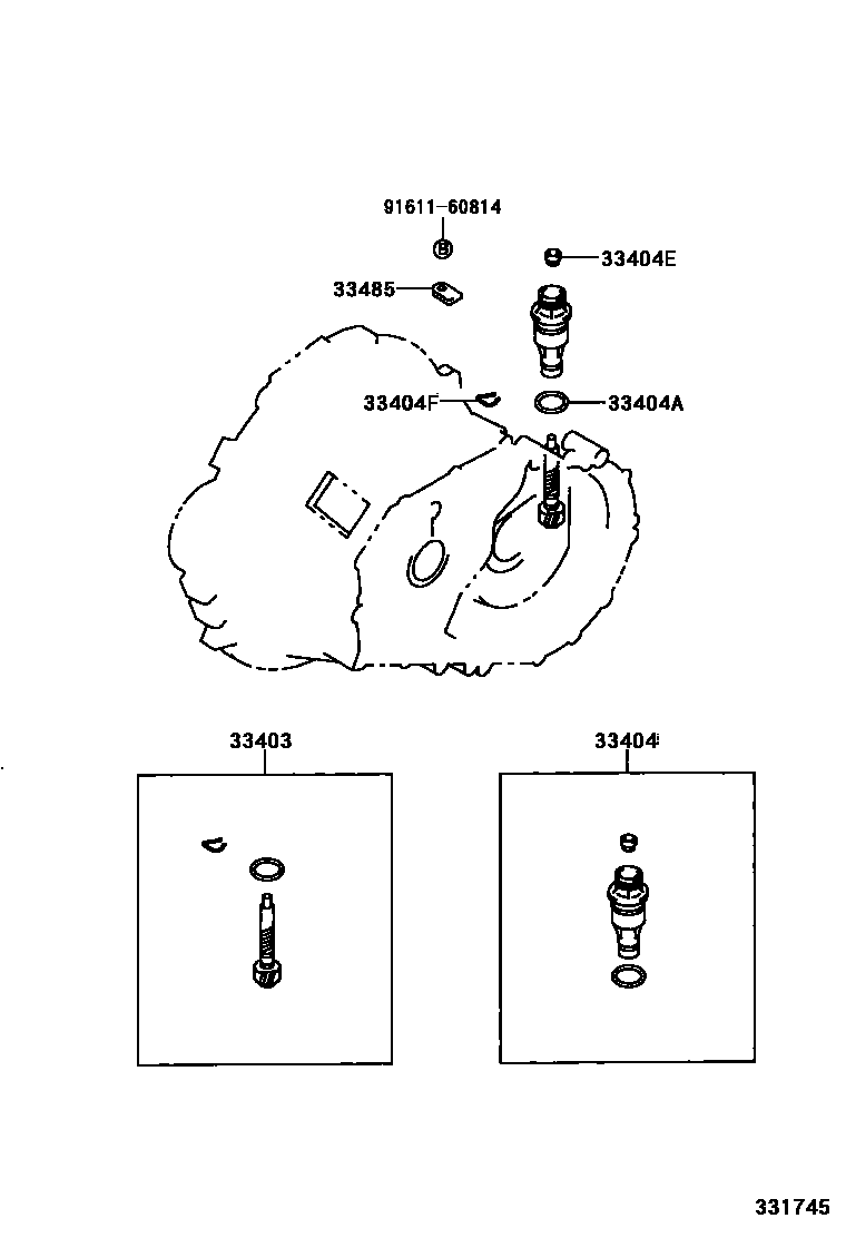 Toyota COROLLA 速度表从动齿轮(MTM) EPC diagram — 331745