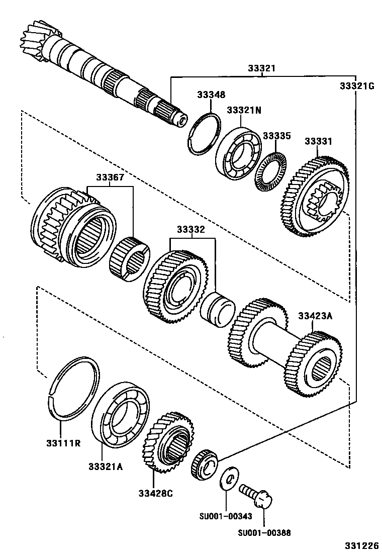 Toyota COROLLA 变速器齿轮(MTM) EPC diagram — 331226