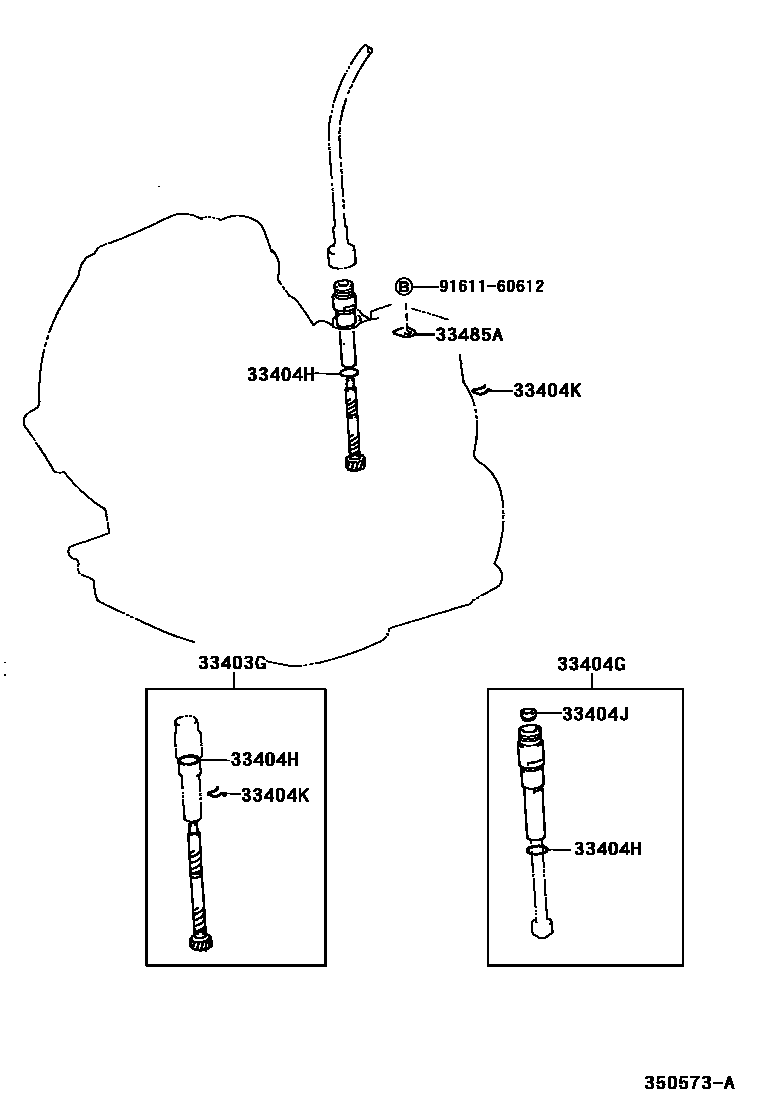 Toyota COROLLA 速度表从动齿轮(ATM) EPC diagram — 350573A