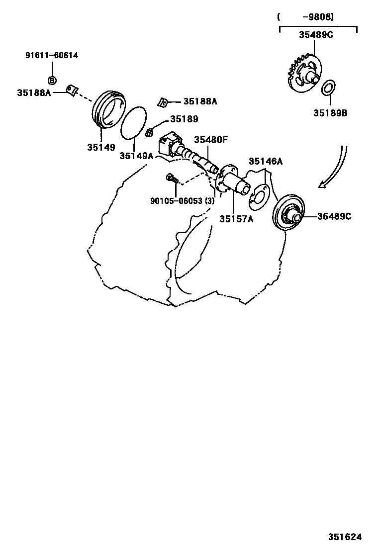 Toyota COROLLA 后油泵和调速器(ATM) EPC diagram — 351624