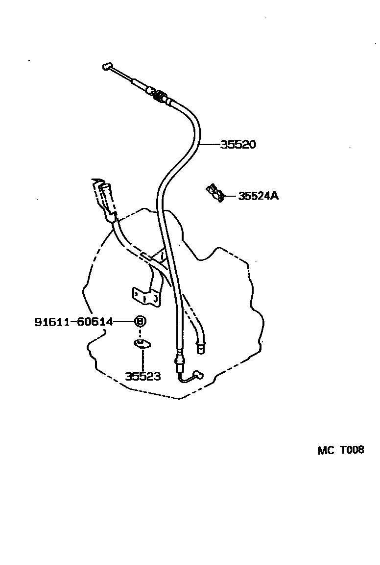 Toyota COROLLA 节气阀连杆和阀杆(ATM) EPC diagram — MCT008