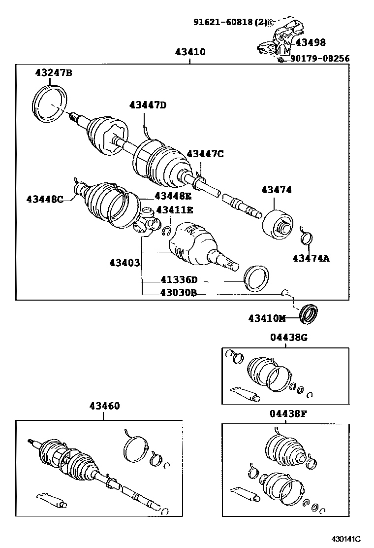 Toyota COROLLA Front Drive Shaft EPC diagram — 430141C
