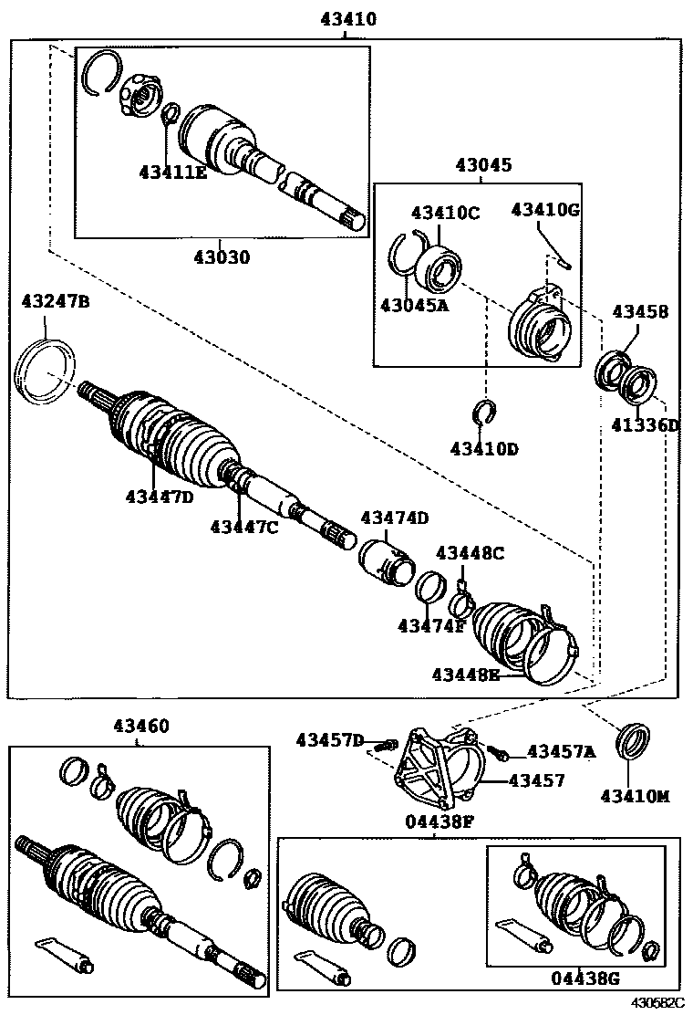Toyota COROLLA Front Drive Shaft EPC diagram — 430582C