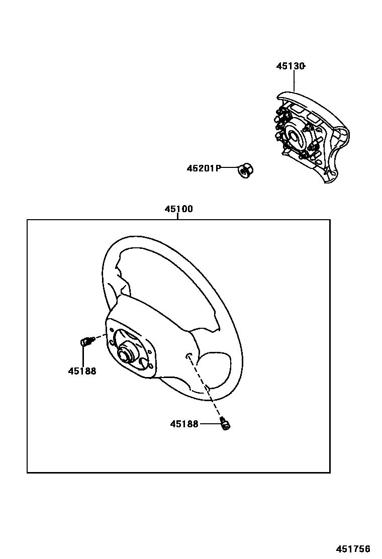 Toyota COROLLA Steering Wheel EPC diagram — 451756