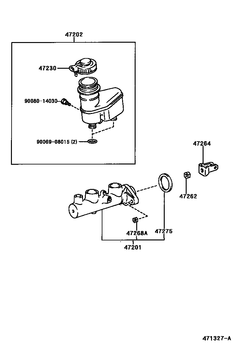 Toyota COROLLA 制动总泵 EPC diagram — 471327A