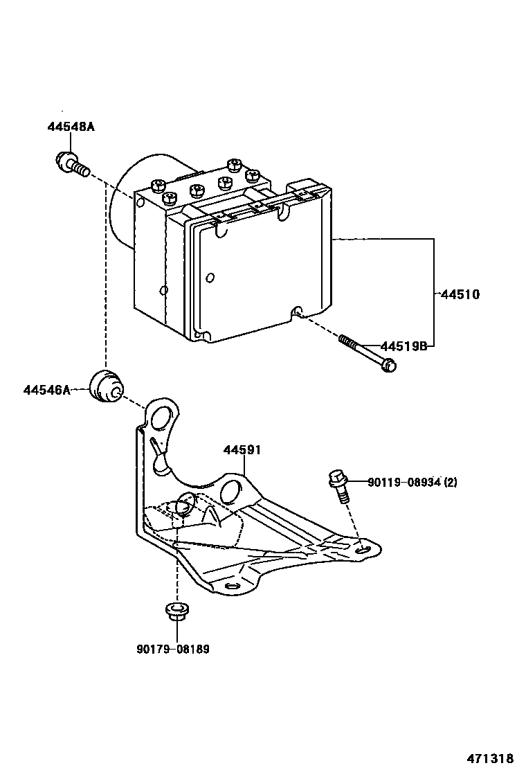 Toyota COROLLA 制动配管和卡箍 EPC diagram — 471318