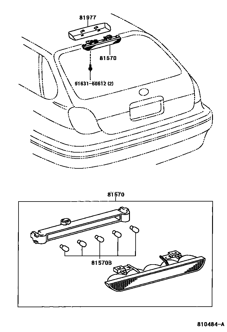 Toyota COROLLA 高位刹车灯 EPC diagram — 810484A