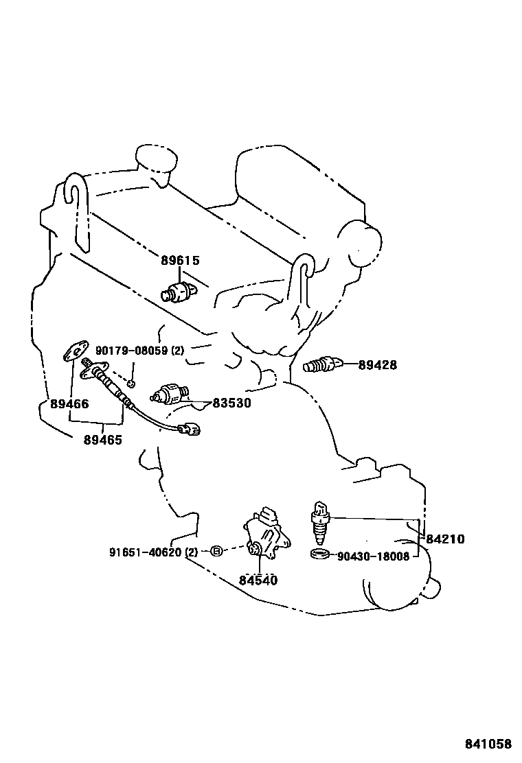 Toyota COROLLA 开关和继电器和ECU EPC diagram — 841058
