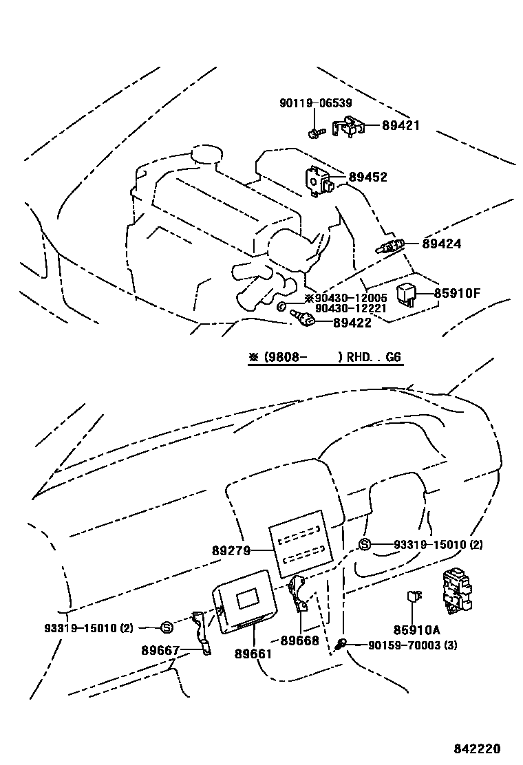 Toyota COROLLA 电子燃油喷射系统 EPC diagram — 842220