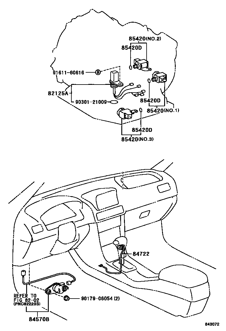 Toyota COROLLA 超速档和电子控制变速器 EPC diagram — 843072