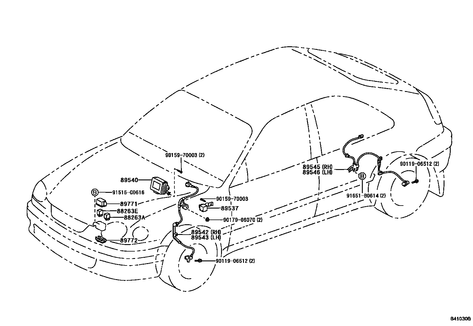 Toyota COROLLA ABS 和 VSC EPC diagram — 841030B