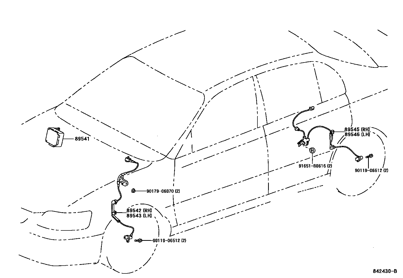 Toyota COROLLA ABS 和 VSC EPC diagram — 842430B