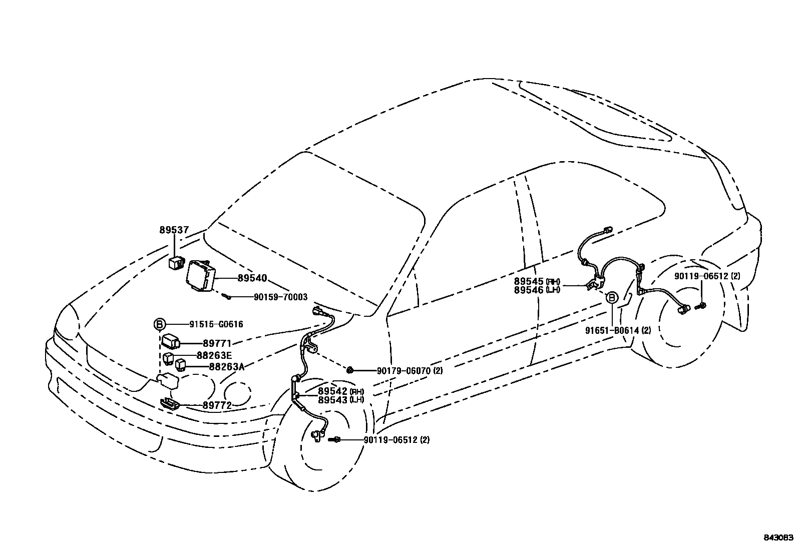 Toyota COROLLA ABS 和 VSC EPC diagram — 843083