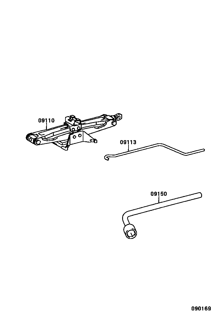 Toyota COROLLA Standard Tools EPC diagram — 090169
