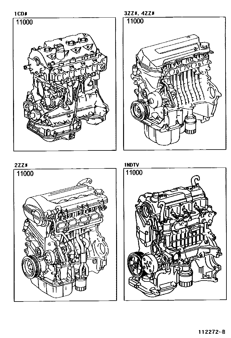 Toyota COROLLA Partial Engine Assembly EPC diagram — 112272B