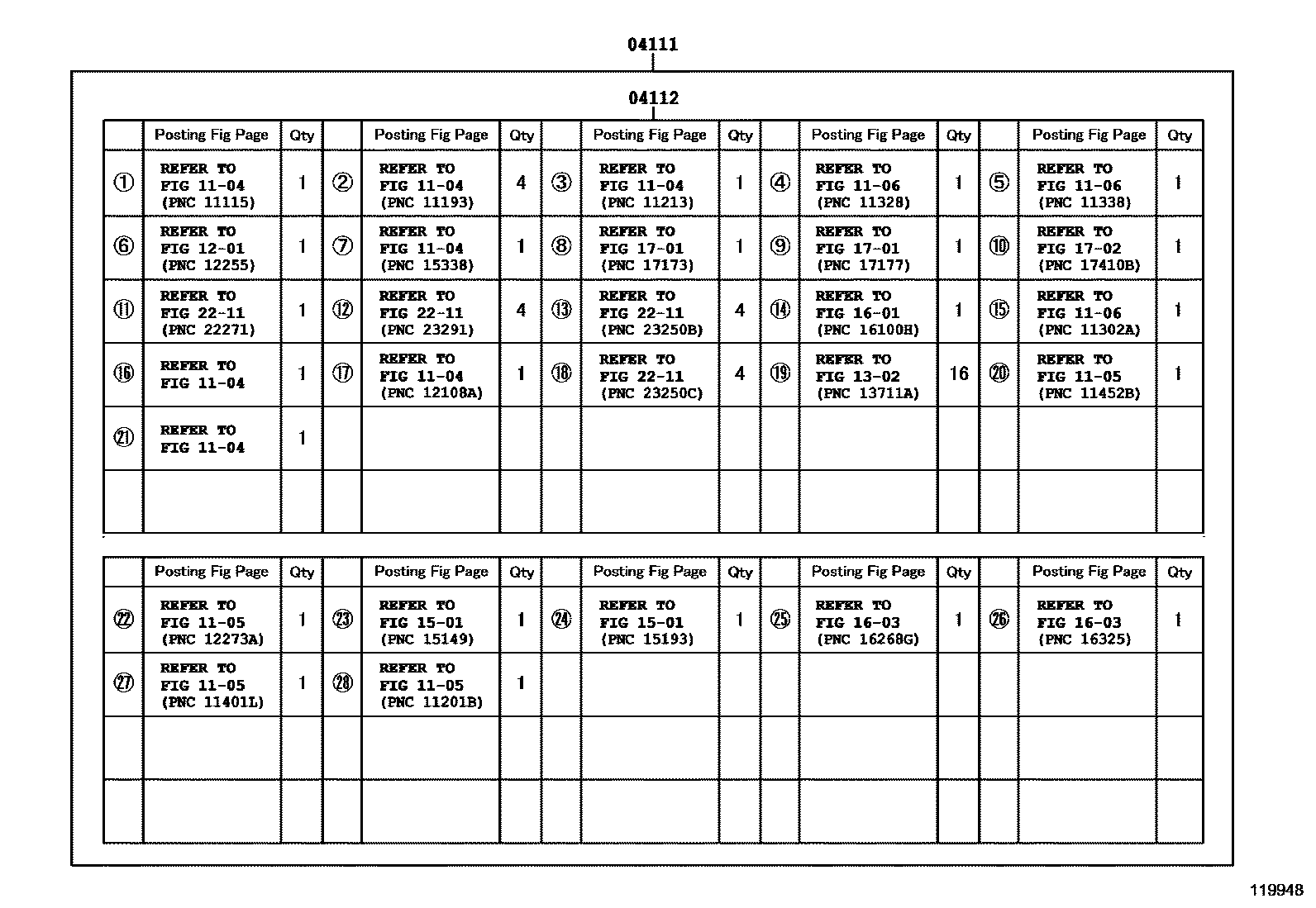 Toyota COROLLA Engine Overhaul Gasket Kit EPC diagram — 119948