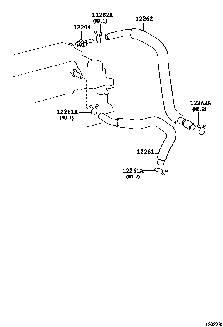 Toyota COROLLA Ventilation Hose EPC diagram — 120223C