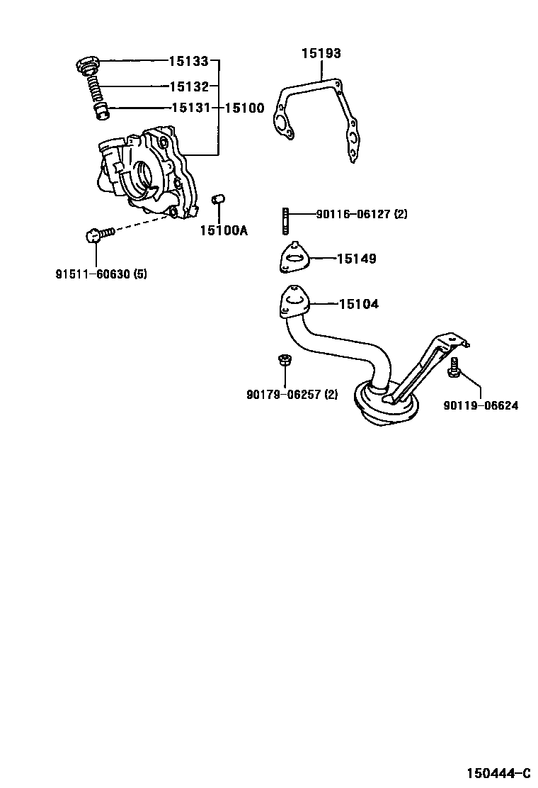 Toyota COROLLA Engine Oil Pump EPC diagram — 150444C