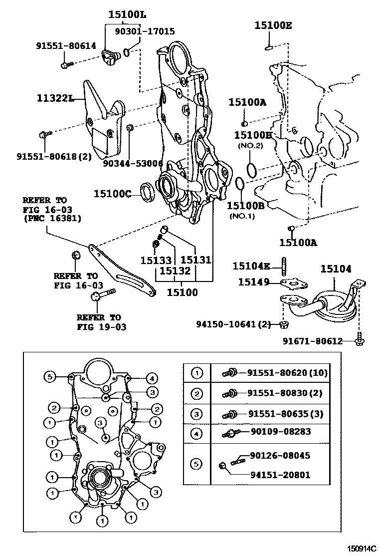 Toyota COROLLA Engine Oil Pump EPC diagram — 150914C