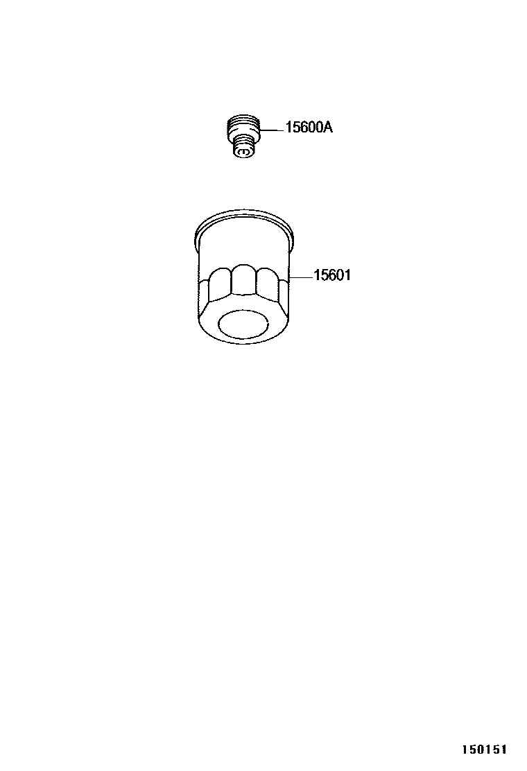 Toyota COROLLA Oil Filter EPC diagram — 150151