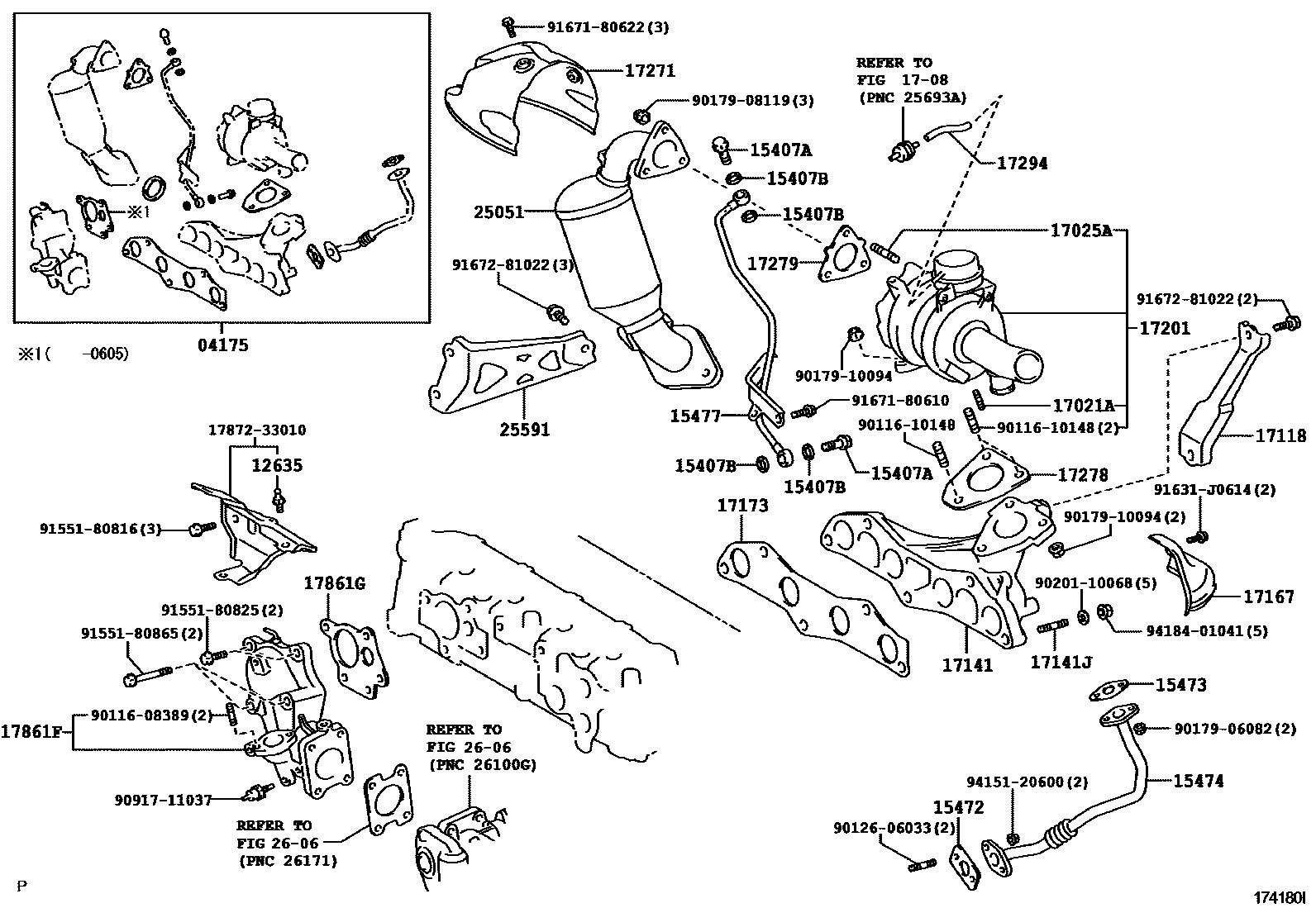 Toyota COROLLA Manifold EPC diagram — 174180I
