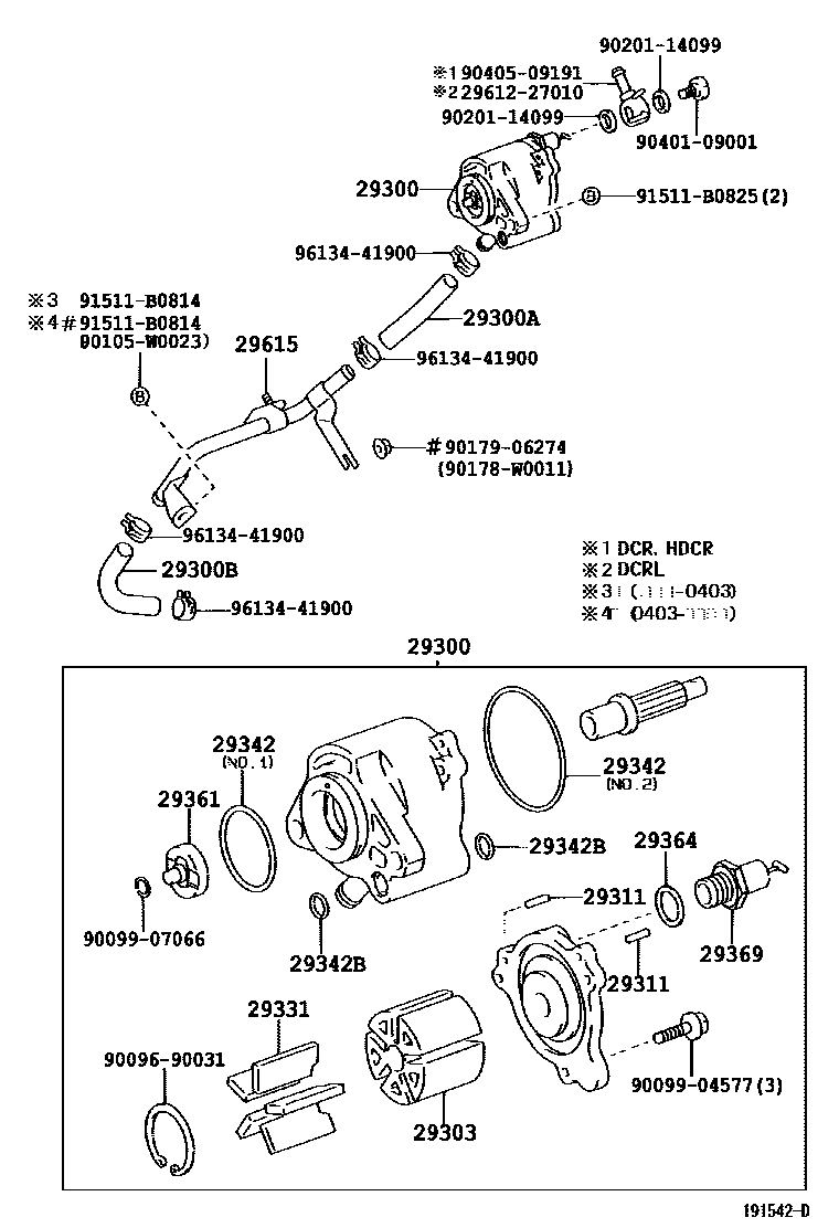 Toyota COROLLA 真空泵 EPC diagram — 191542D