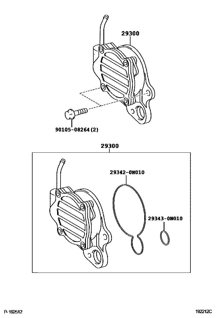 Toyota COROLLA 真空泵 EPC diagram — 192212C