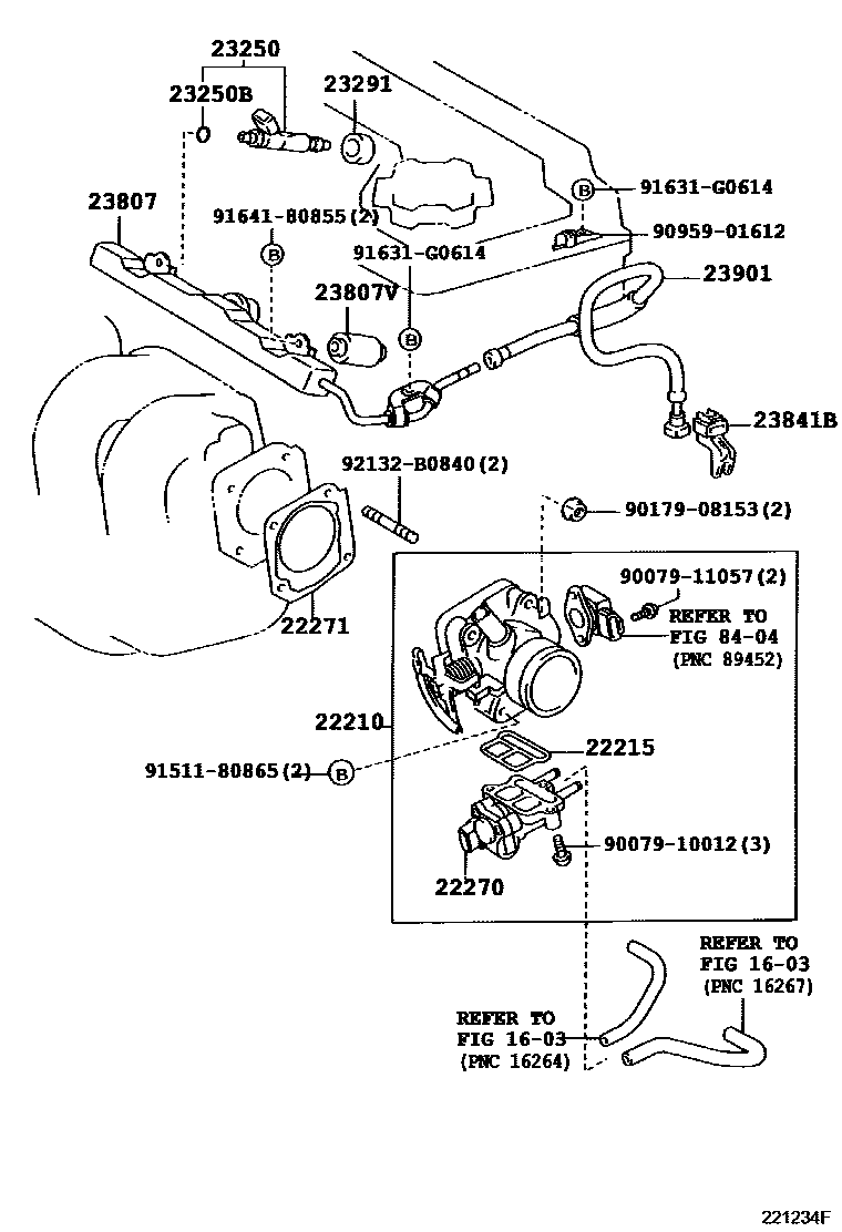 Toyota COROLLA 燃油喷射系统 EPC diagram — 221234F