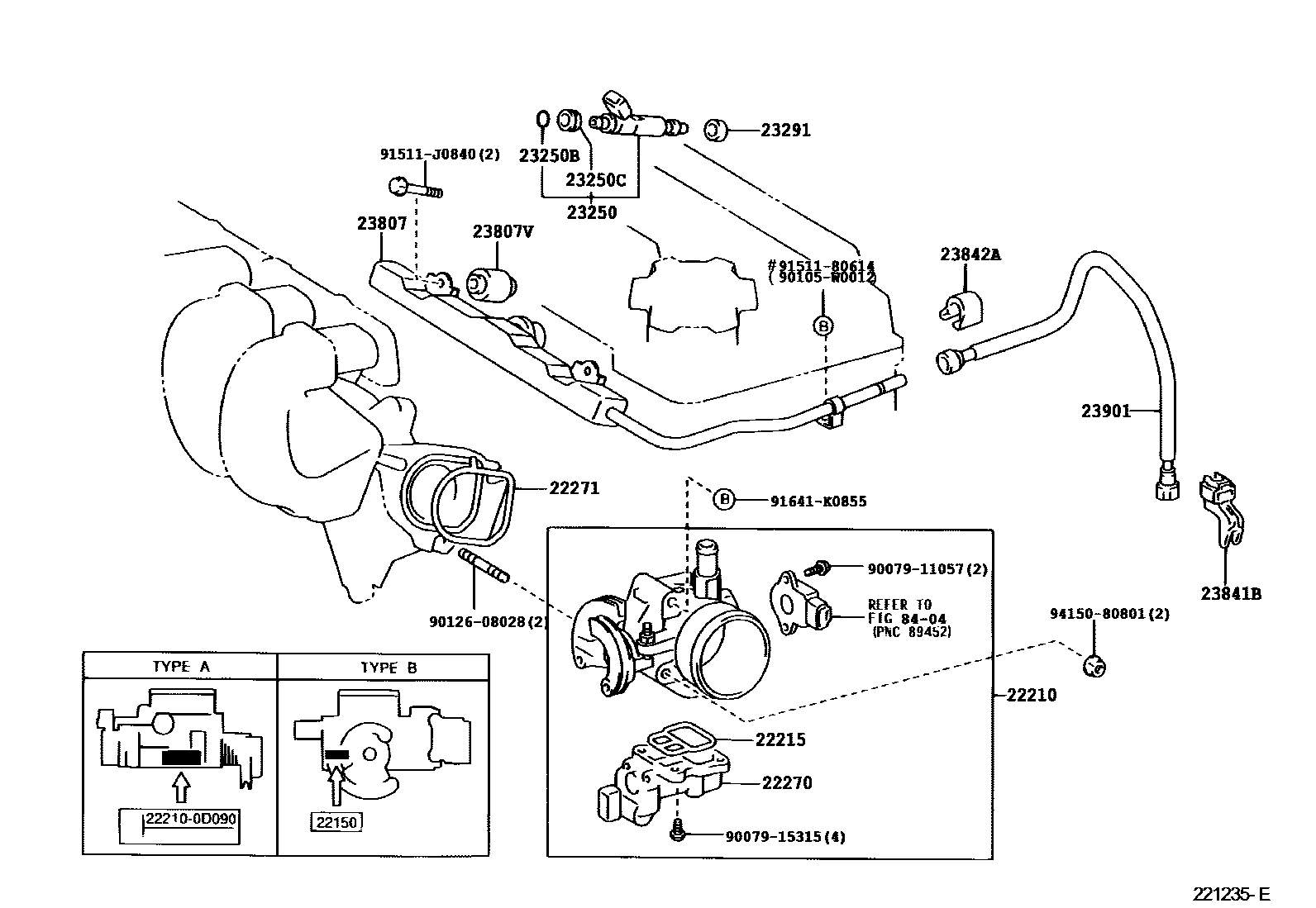 Toyota COROLLA 燃油喷射系统 EPC diagram — 221235E